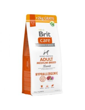 Brit Care Adult Medium Lamb Hypoallergenic - Хипоалергенна храна с агне и ориз