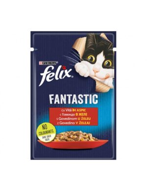 FELIX Fantastic Pouch - Пауч за котка Грил Говеждо в Желе 85гр