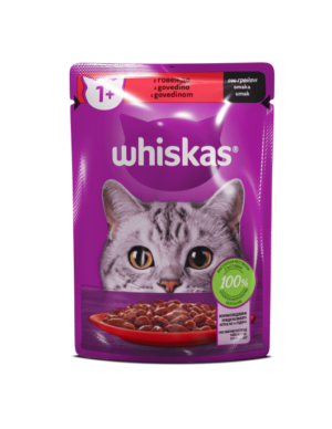 Whiskas pouch Beef - Пауч за котка с говеждо 85гр