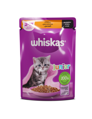 Whiskas pouch Junior - Пауч за малки котенца с Пиле 85гр