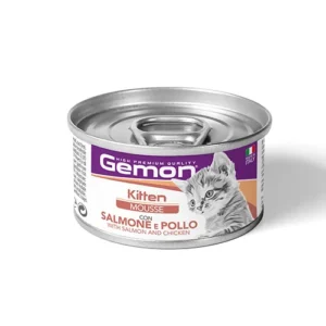 GEMON Kitten Mousse with Salmon & Chicken - МУС за подрастващи котки със сьомга и пиле 85гр