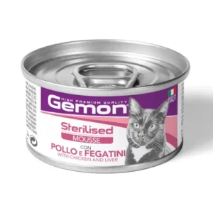 GEMON Sterilised Cat Mousse with Chicken & Liver - МУС за кастрирани котки с пиле и дроб 85гр