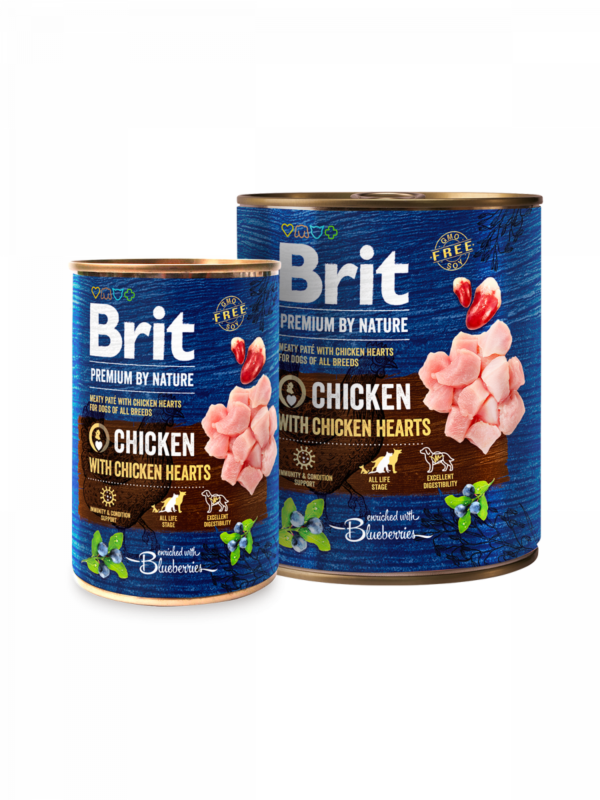 Brit Premium by Nature Chicken with Hearts - консерва за куче с пуйка и дроб 800гр