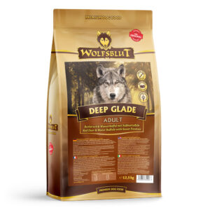 WOLFSBLUT DEEP GLADE ADULT GRAIN FREE - Суха храна БЕЗ ЗЪРНО с Месо от благороден елен и воден бивол със сладки картофи 12.5 кг