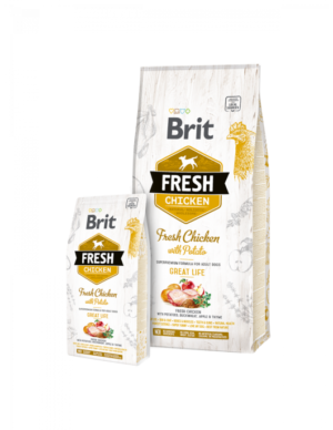 Brit Fresh Chicken with Potato Adult Great Life – Пълноценна Храна за Кучета със Свежо Пиле и Картофи за Здравословен Живот