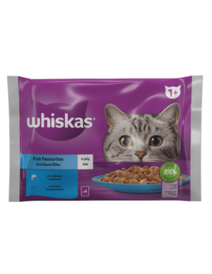 Whiskas Pouch Fish Favourites – Паучове за Котки Рибни Ястия Мултипак 4x85гр