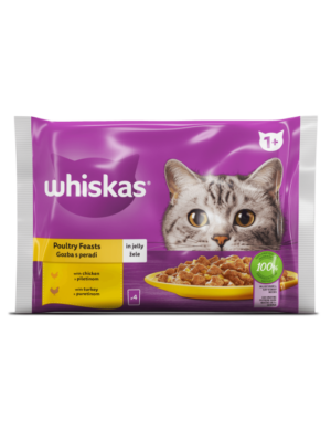 Whiskas Pouch Poultry Feasts – Паучове за Котки Птичи Ястия Мултипак 4x85гр