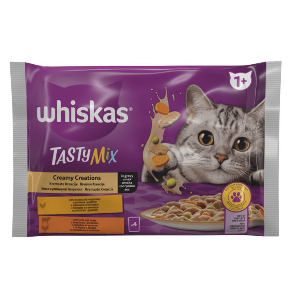 Whiskas Tasty Creamy Creations Pouch - Паучове за котка Кремообразни ястия 4х85гр