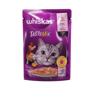 Whiskas Tasty Mix Pouch - Пауч за котка със Сьомга и Морков 85гр