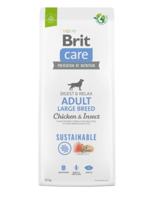 Brit Care Dog Sustainable Adult Large Breed – Хипоалергенна храна за кучета от големи породи с Пиле и Насекоми