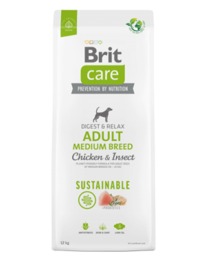 Brit Care Dog Sustainable Adult Medium Breed - Пълноценна храна за средни породи с Пиле