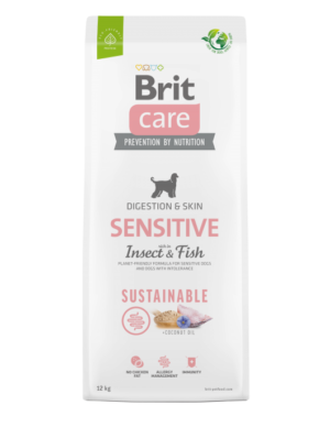 Brit Care Dog Sustainable Sensitive Fish & Insects – Хипоалергенна храна с Риба за кучета с чувствителен стомах