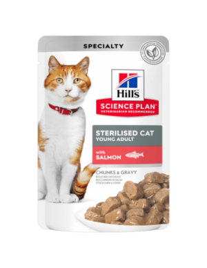 Hill’s Pouch Adult Sterilised Salmon - Паучове за кастрирани котки със СЬОМГА 85гр