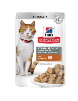 Hill’s Pouch Adult Sterilised Turkey - Паучове за кастрирани котки с Пуйка 85гр