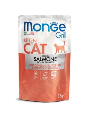 Monge Cat Grill Kitten Salmon- Пауч за малки котки сьомга 85г